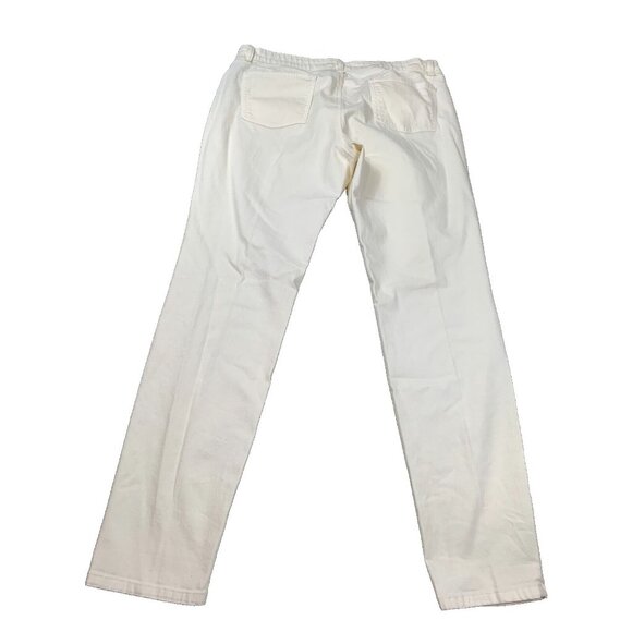 Eileen Fisher Jeans Women 16 XL 37x31 White Straight Leg Organic Cotton Stretch - Picture 2 of 8